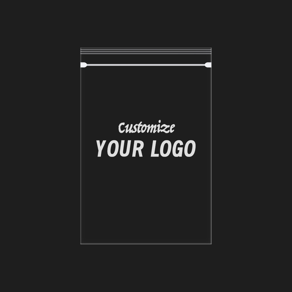 50 pcs Custom Logo Resealable Ultra-Clear Packaging Bags – Ziplock Poly Bags with Your Brand