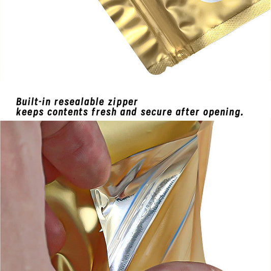 Custom Printed Resealable Window Gift Bags – Personalized Logo, Color Back with Clear Front