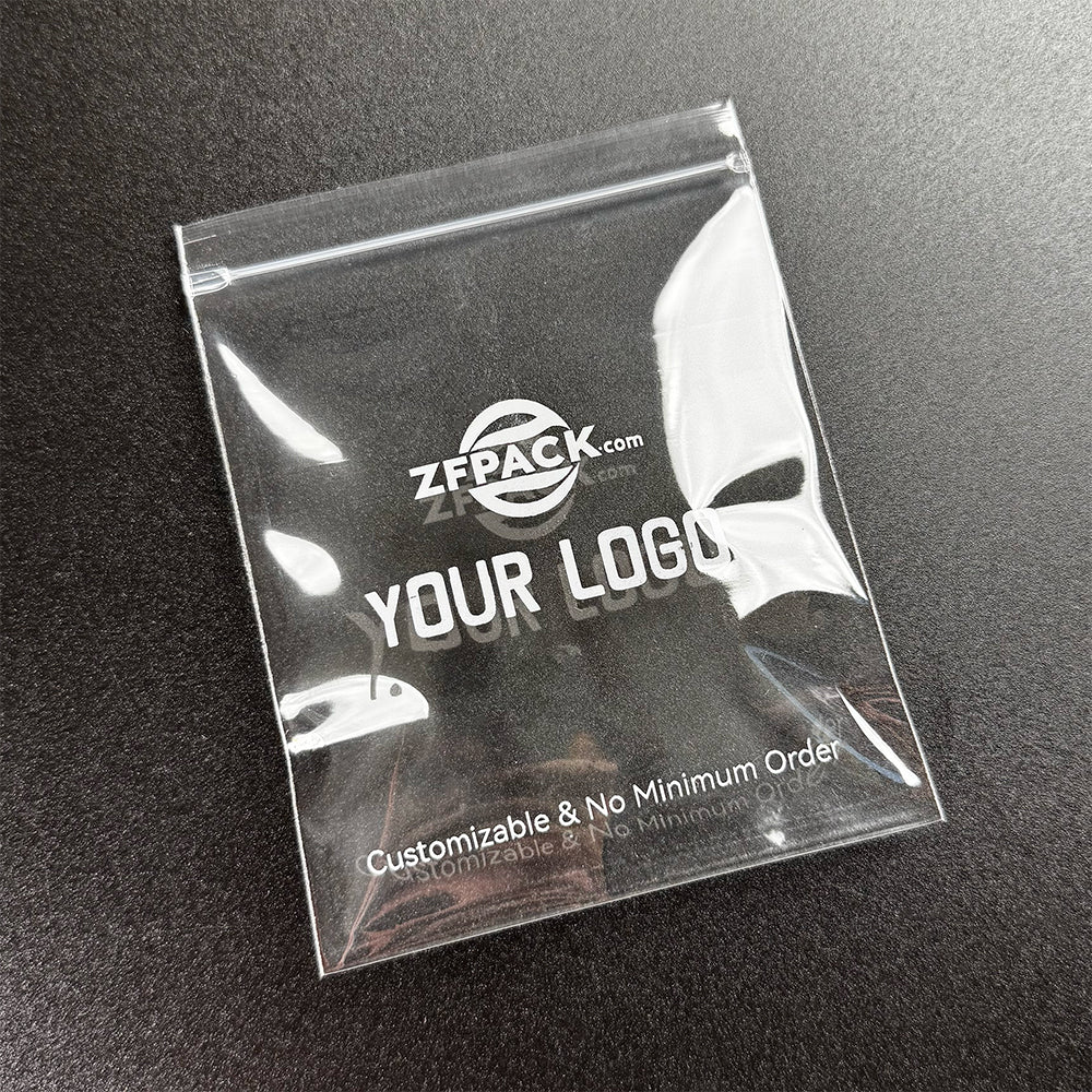 50 pcs Custom Logo Resealable Ultra-Clear Packaging Bags – Ziplock Poly Bags with Your Brand