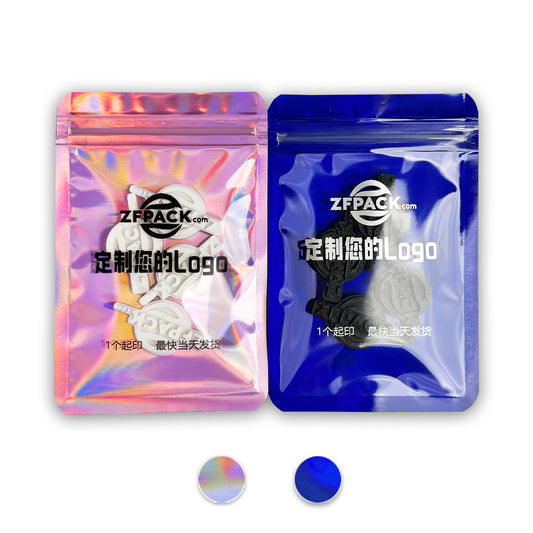Custom Colorful Holographic Resealable Bag (One Side Clear)