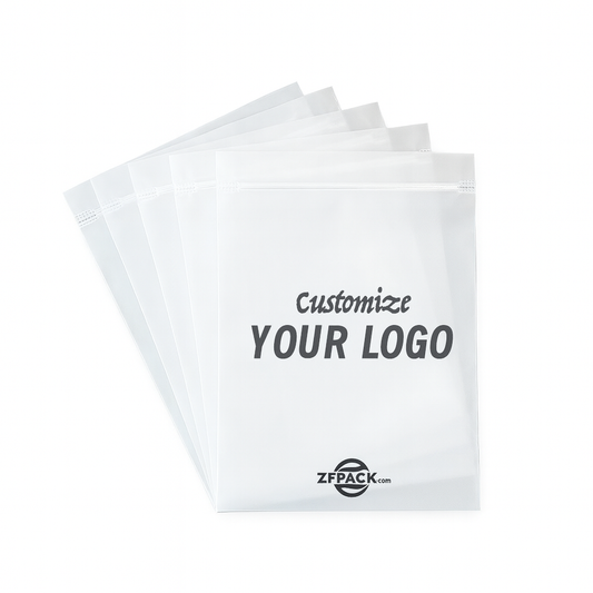 Custom Ziplock Bags with Logo – Soft Semi-Transparent Resealable Self-Sealing Plastic Bags