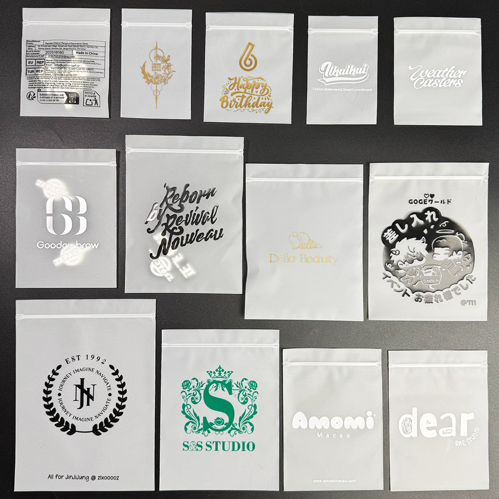 Custom Ziplock Bags with Logo – Soft Semi-Transparent Resealable Self-Sealing Plastic Bags