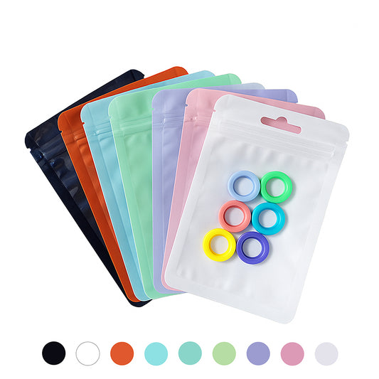 Custom Macaron Colorful Ziplock Resealable Bags - One Side Clear