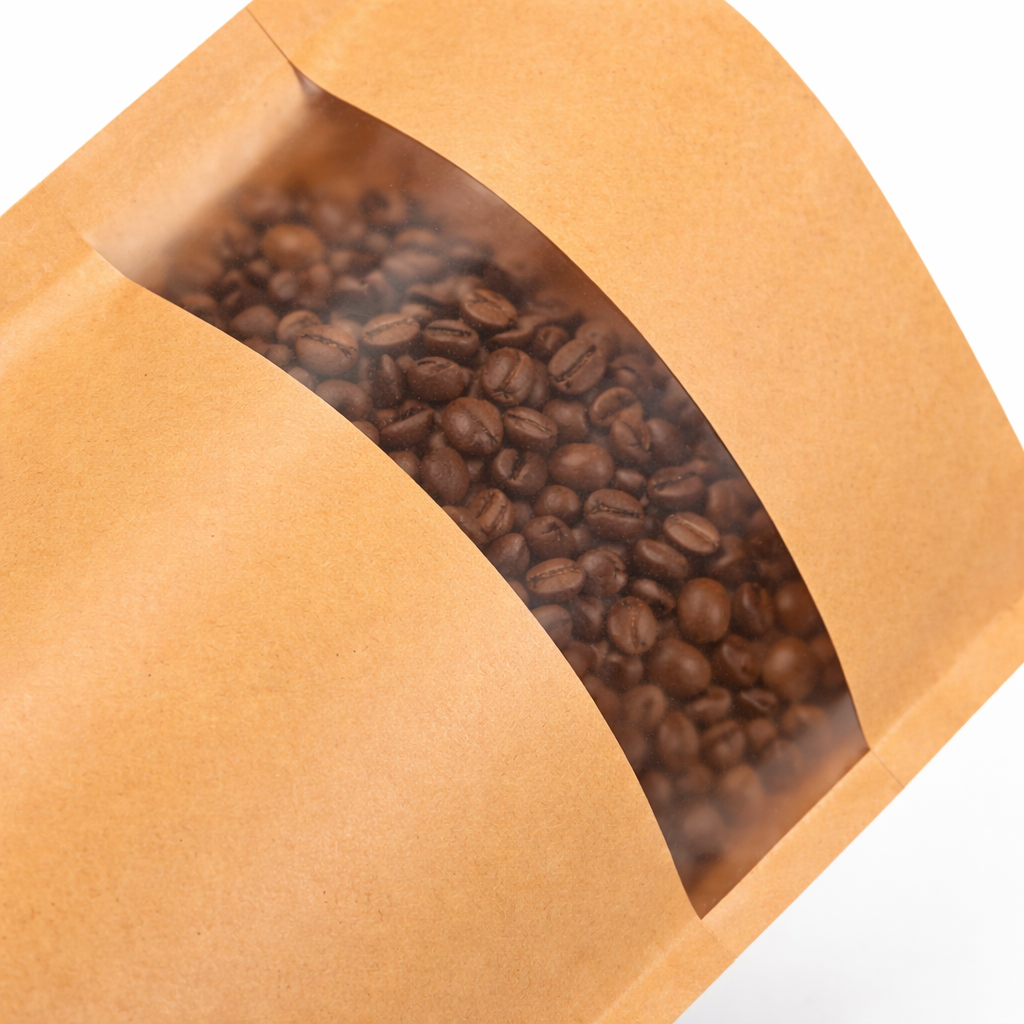 Custom Kraft Stand Up Pouches with Window