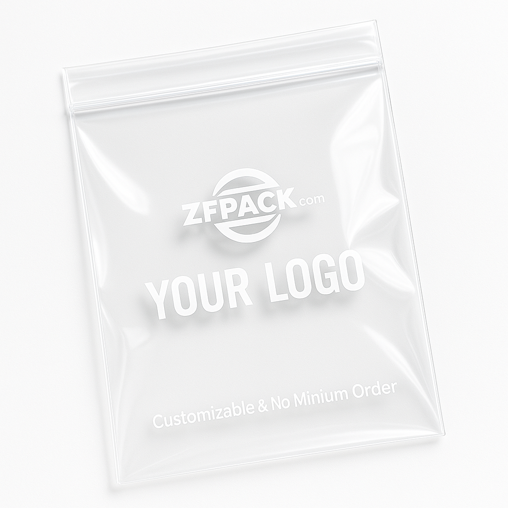 Custom Logo Crystal Clear Packaging Bags | Double Transparent ...