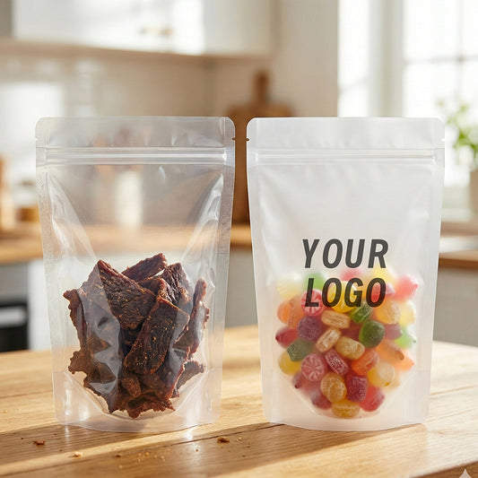 Custom Clear / Frosted Clear Stand-Up Zip Pouch